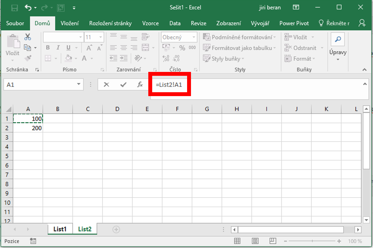 Jak najít propojení v Excelu?