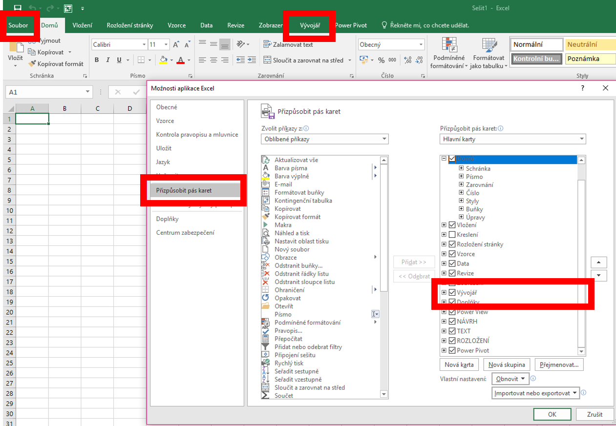 Jak zobrazit záložky v Excelu?