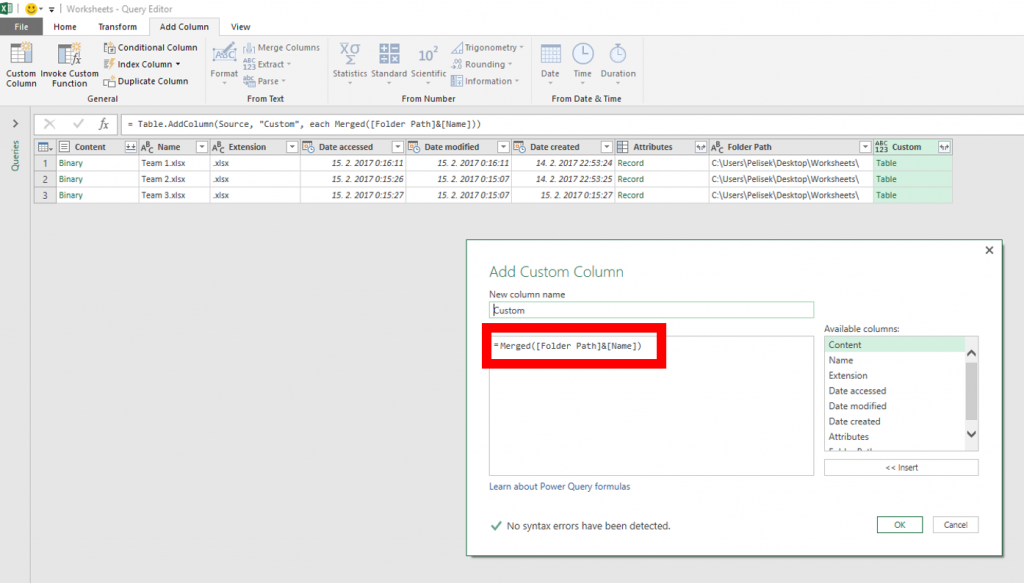 How to merge content of all files in folder with Power Query (Get and ...