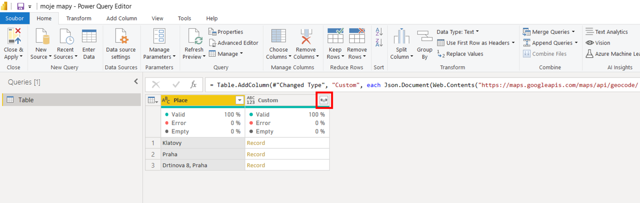 Power Query – get GPS info for places, using Google API – Trainings ...