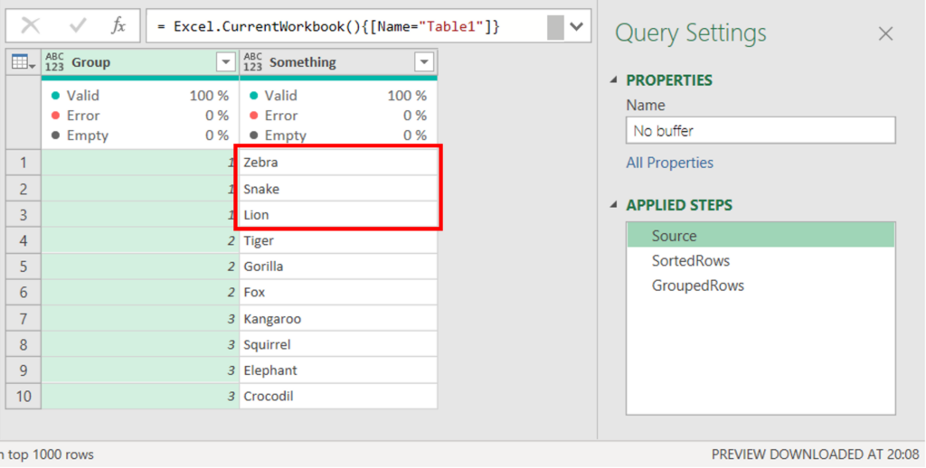 Keep sorted table for Group By, using Table.Buffer – Trainings ...