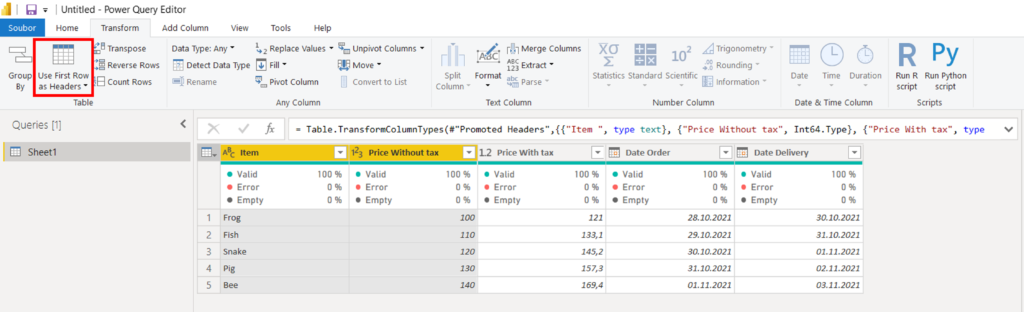 Merging of two ROWs in Power Query – Trainings, consultancy, tutorials