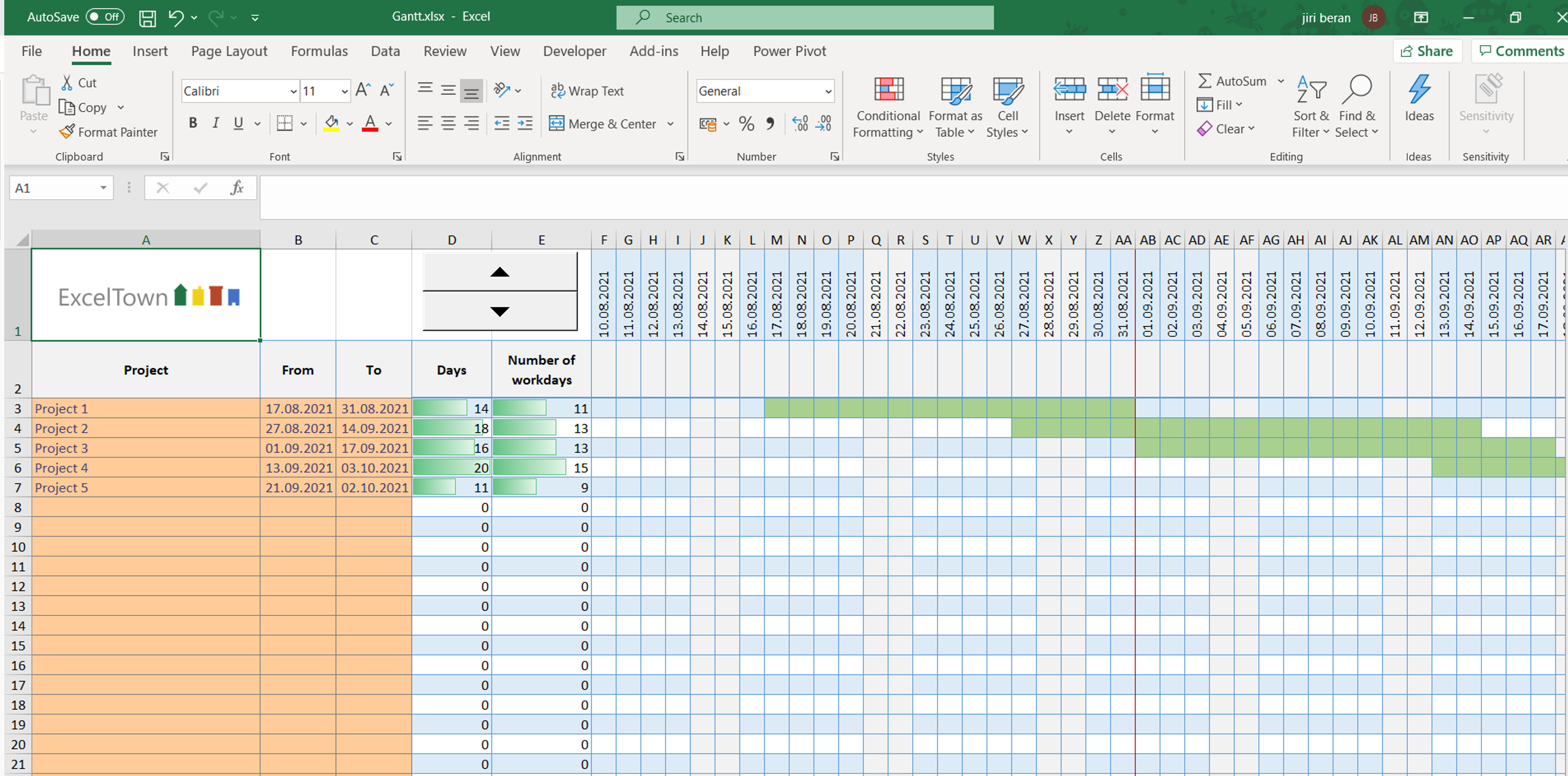 Simple Gantt Chart In Excel Trainings Consultancy Tutorials