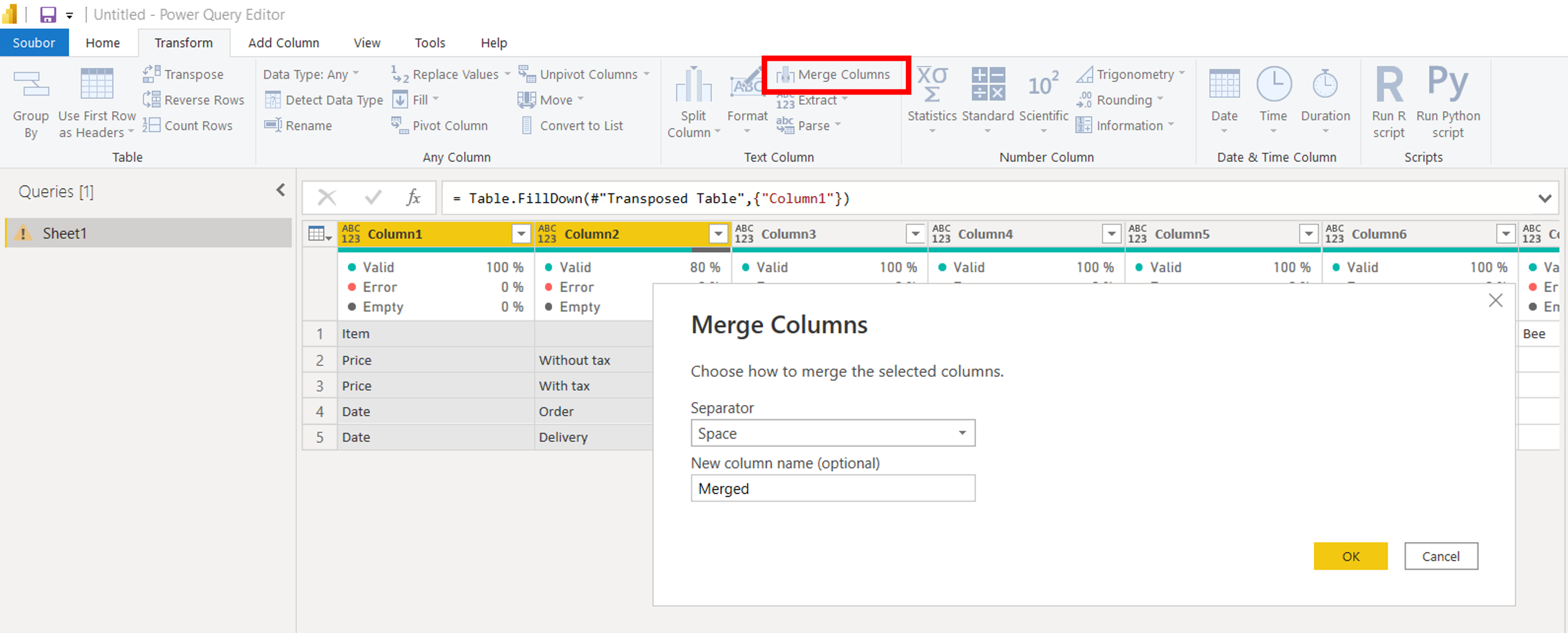 Merging Of Two ROWs In Power Query Trainings Consultancy Tutorials