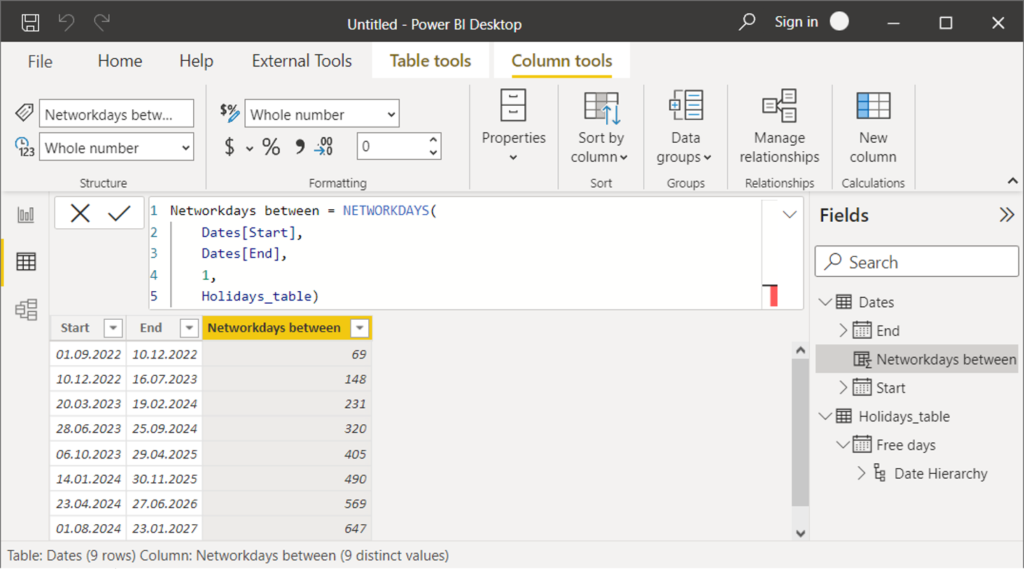 Power Bi Days Between Two Dates Dax